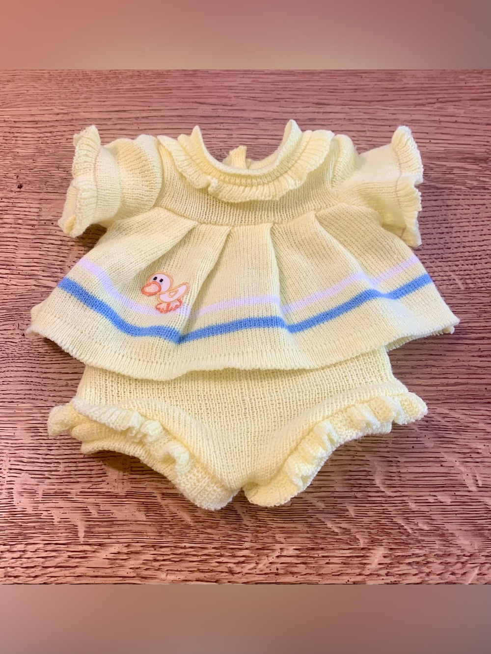 Vintage Cabbage Patch Kids Doll Yellow And Blue Duck Dress KT Factory